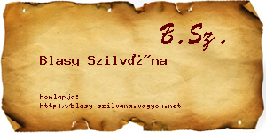 Blasy Szilvána névjegykártya